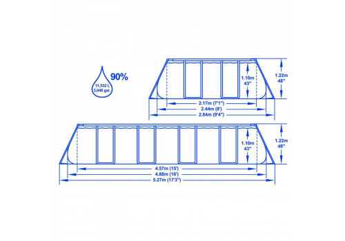 56671 Каркасный бассейн прямоугольный Bestway Rectangular Frame 4,88х2,44х1,22м
