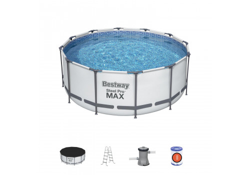 56420 Каркасный бассейн круглый  BestWay, 366х122см, фильтр-насос картр 2006 л/ч