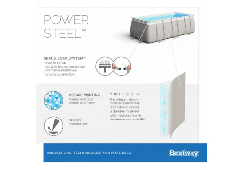 56441 Каркасный бассейн прямоугольный BestWay, 404х201х100см, фильтр-насос картр 2006 л/ч